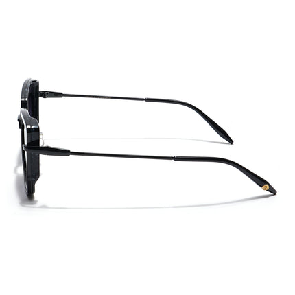 Cateye Sunglasses (Grey & Clear Lens | Black & Grey Frame - MG6014)