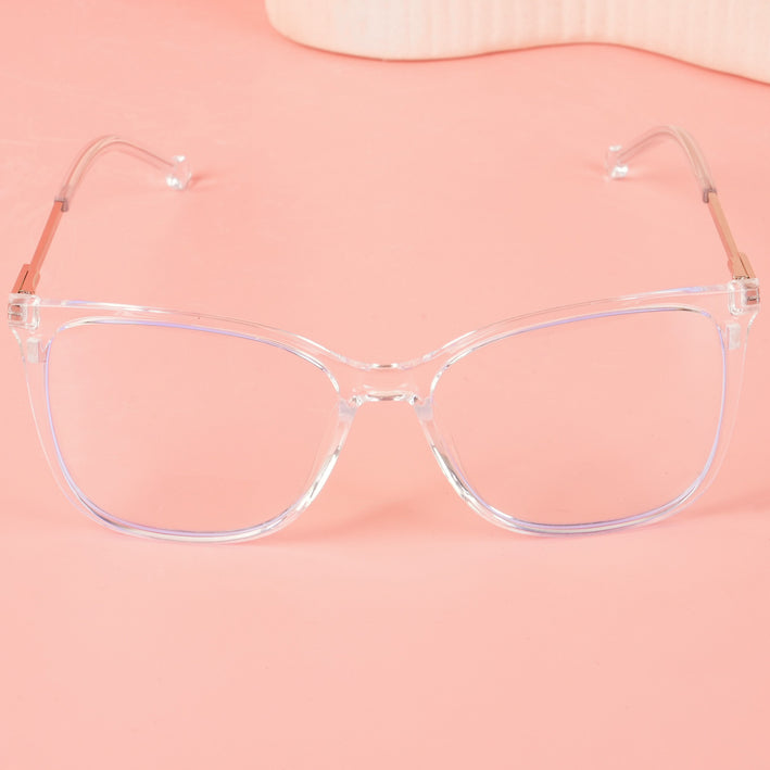 Voyage Glam Transparent Cateye TR Clip-On Polarized Sunglasses for Women - PMG4822-C3