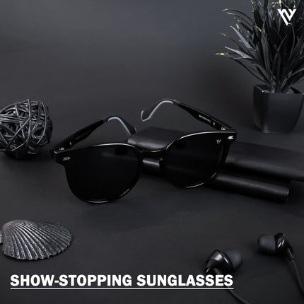 Active Shine Black Round Polarized Sunglasses - PMG4470