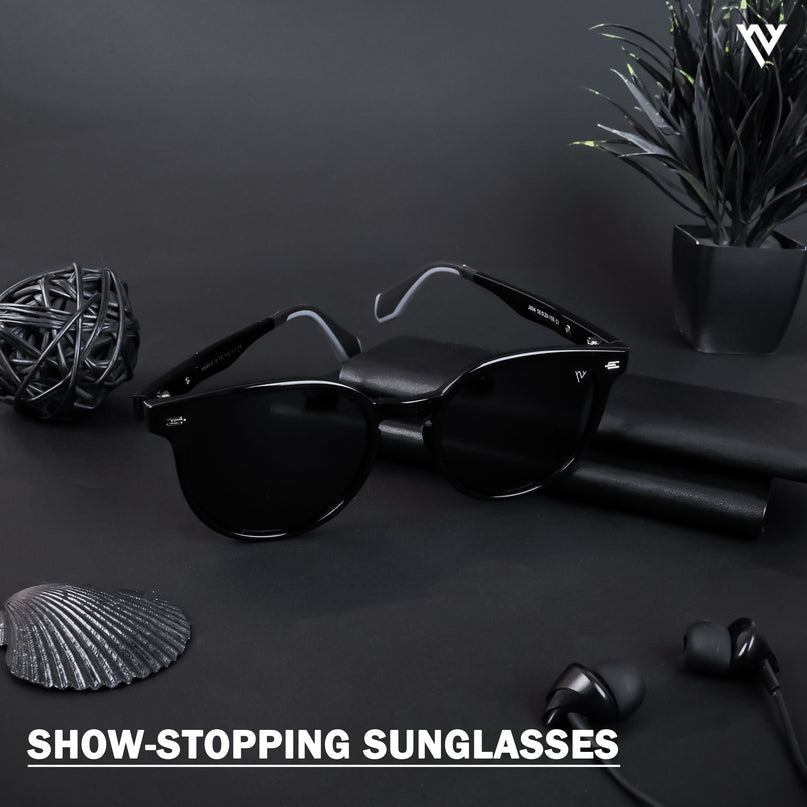 Active Shine Black Round Polarized Sunglasses - PMG4470