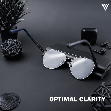 Grey Aviator Polarized Sunglasses - PMG4284