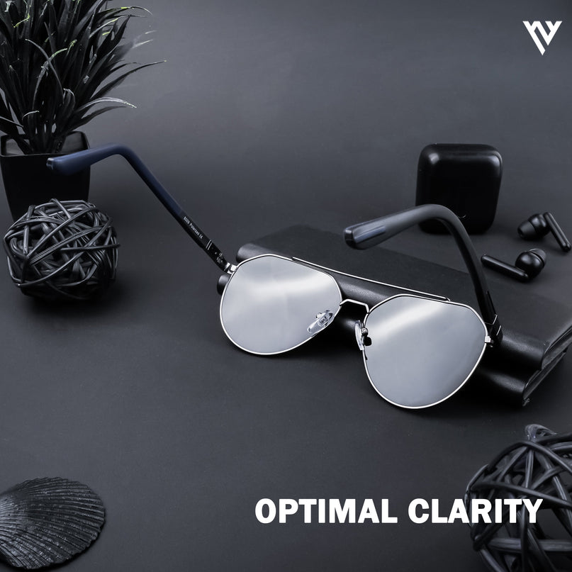 Grey Aviator Polarized Sunglasses - PMG4284