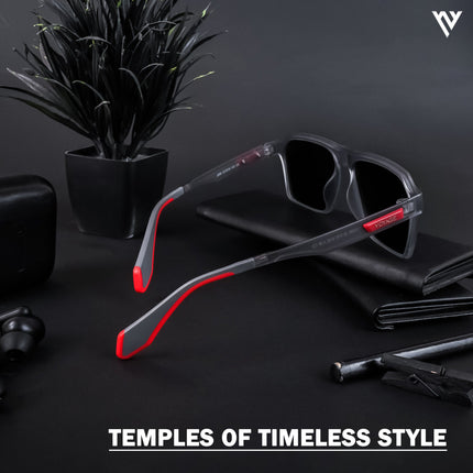 Active Grey Wayfarer Polarized Sunglasses - PMG4454