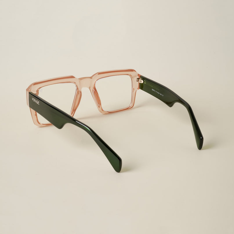 Voyage Goat Transparent Brown Wayfarer Eyeglasses for Men & Women - MG4762-C7