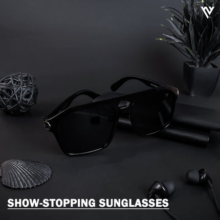Ridge | Shine Black Wayfarer Polarized Sunglasses - PMG4346