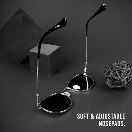 OG 2.0 | Black & Silver Round Polarized Sunglasses | PMG4112