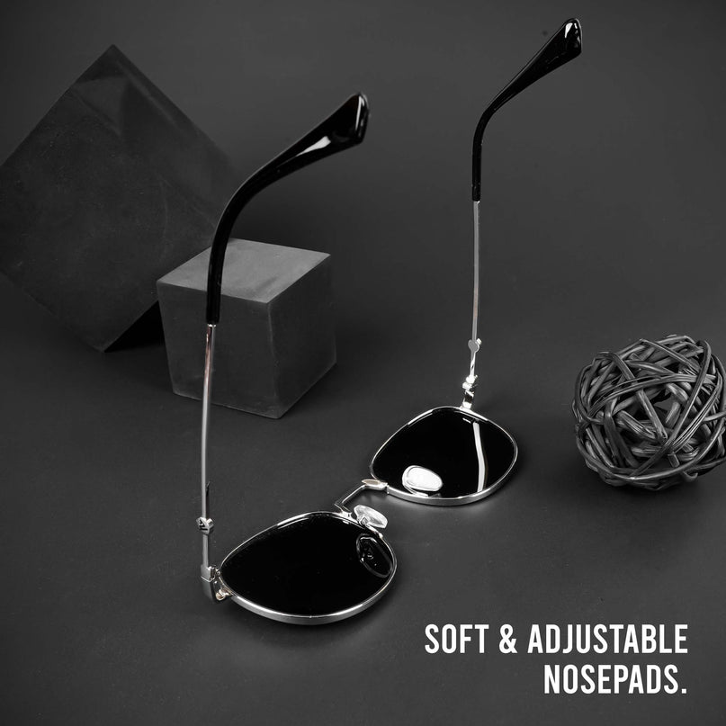 OG 2.0 | Black & Silver Round Polarized Sunglasses | PMG4112