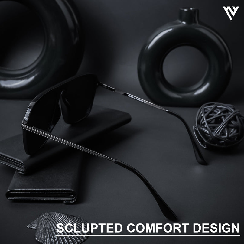 Aether | Black Wayfarer Polarized Sunglasses - PMG4578