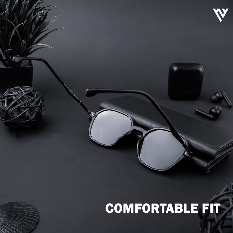 Matt Black Round Polarized Sunglasses - PMG4495