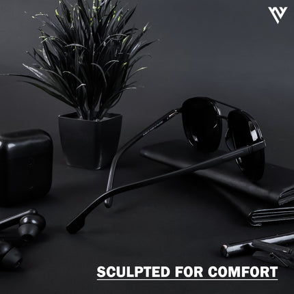 Photon | Shine Black Wayfarer Polarized Sunglasses - PMG4438
