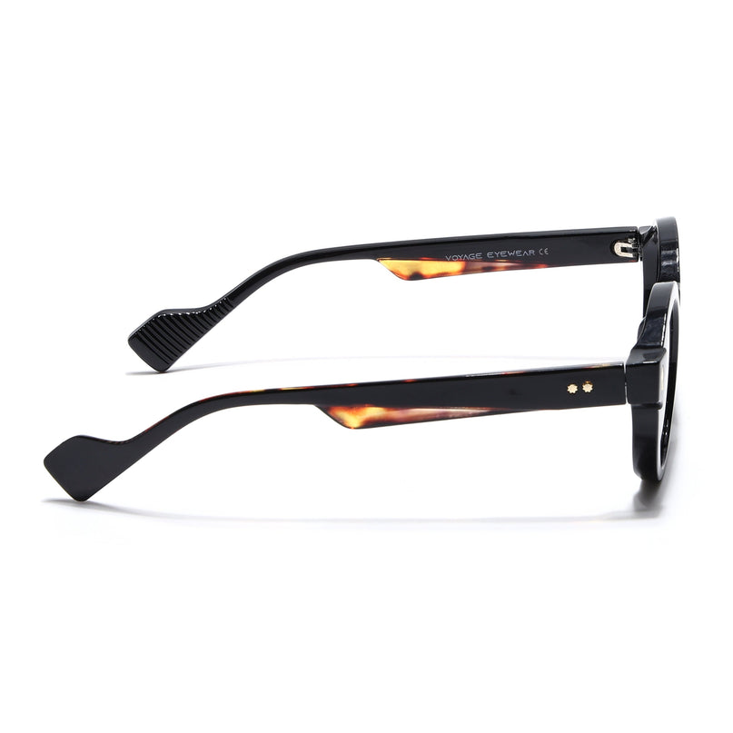 Round Sunglasses for Men & Women (Black Lens | Black Frame - MG7668)
