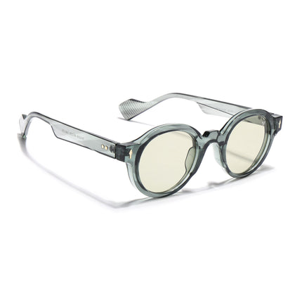Round Sunglasses for Men & Women (Light Green Lens | Transparent Green Frame - MG7670)