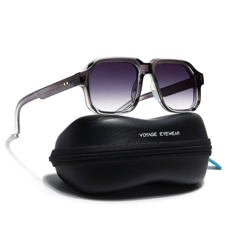 Wayfarer Sunglasses for Men & Women (Olive & Clear Lens | Grey & Transparent Frame - MG7666)