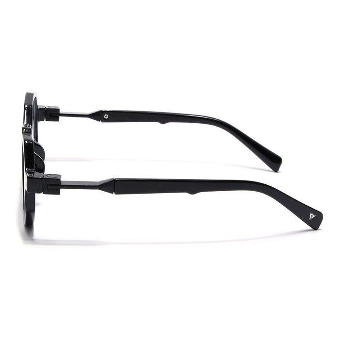 Voyage Black Hexagonal Eyeglasses for Men & Women (6126FMG7122-C1)