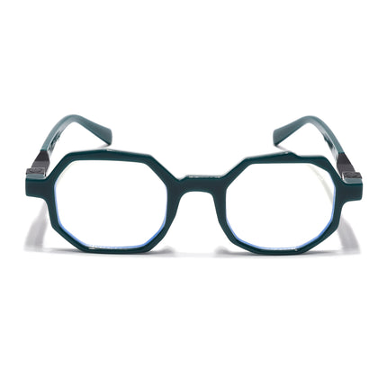 Voyage Green Hexagonal Eyeglasses for Men & Women (6126FMG7124-C3)