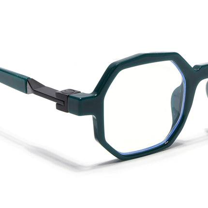 Voyage Green Hexagonal Eyeglasses for Men & Women (6126FMG7124-C3)