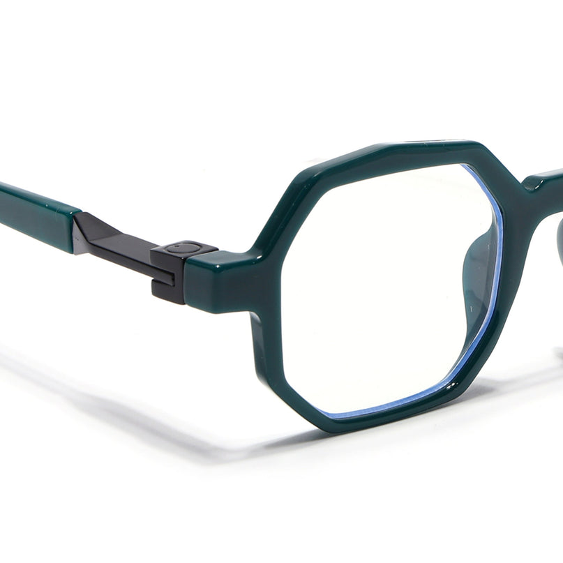 Voyage Green Hexagonal Eyeglasses for Men & Women (6126FMG7124-C3)