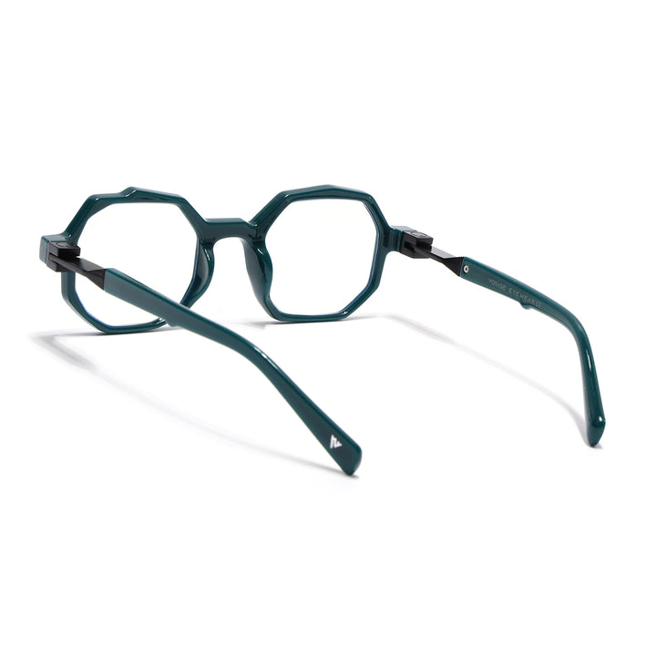 Voyage Green Hexagonal Eyeglasses for Men & Women (6126FMG7124-C3)