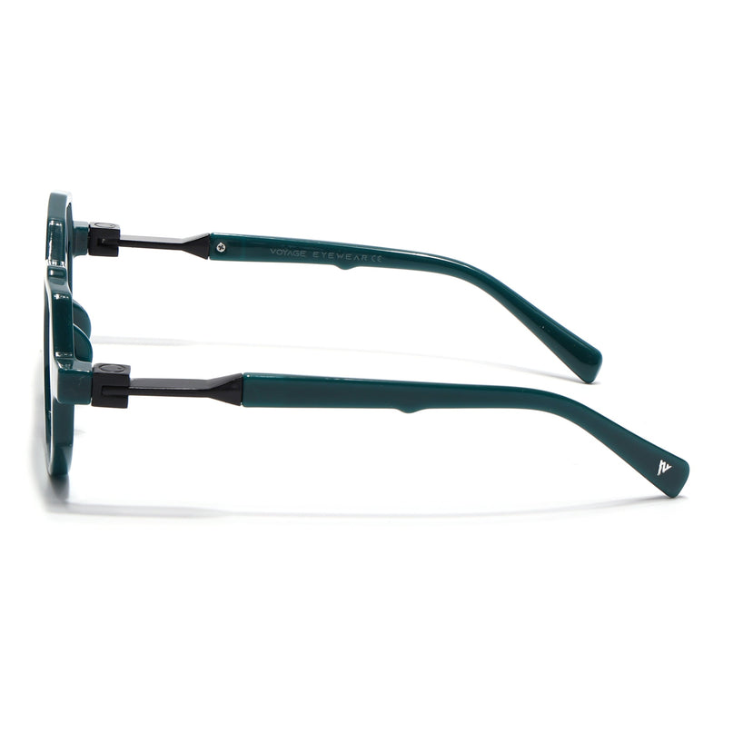 Voyage Green Hexagonal Eyeglasses for Men & Women (6126FMG7124-C3)