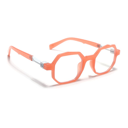 Voyage Orenge Hexagonal Eyeglasses for Men & Women (6126FMG7125-C4)