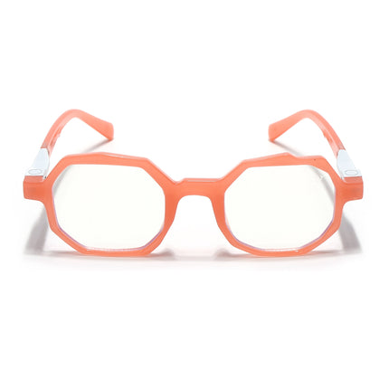 Voyage Orenge Hexagonal Eyeglasses for Men & Women (6126FMG7125-C4)