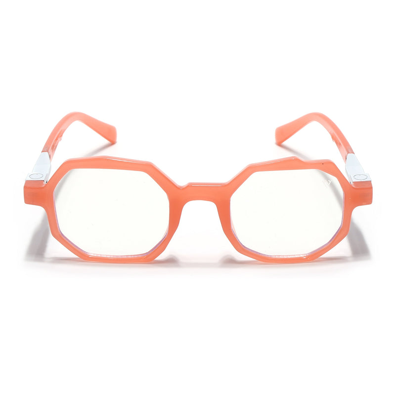Voyage Orenge Hexagonal Eyeglasses for Men & Women (6126FMG7125-C4)