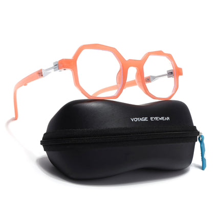 Voyage Orenge Hexagonal Eyeglasses for Men & Women (6126FMG7125-C4)