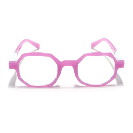 Voyage Purple Hexagonal Eyeglasses for Men & Women (6126FMG7126-C5)