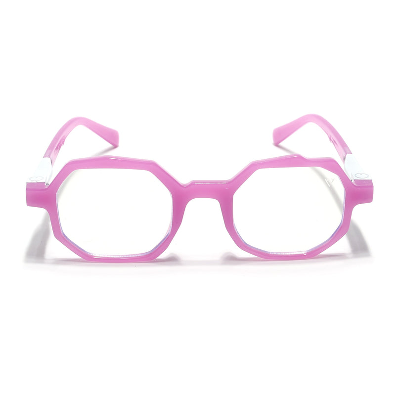 Voyage Purple Hexagonal Eyeglasses for Men & Women (6126FMG7126-C5)