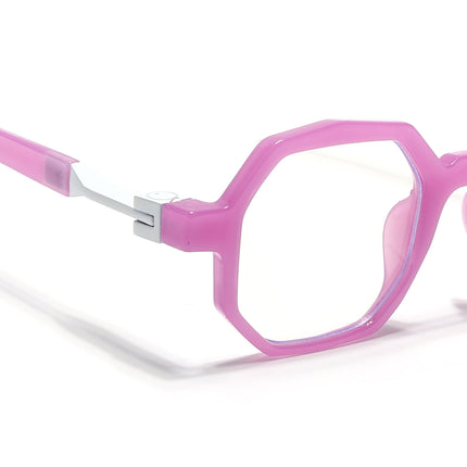 Voyage Purple Hexagonal Eyeglasses for Men & Women (6126FMG7126-C5)