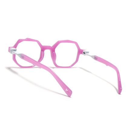 Voyage Purple Hexagonal Eyeglasses for Men & Women (6126FMG7126-C5)