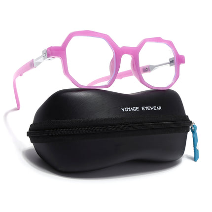Voyage Purple Hexagonal Eyeglasses for Men & Women (6126FMG7126-C5)
