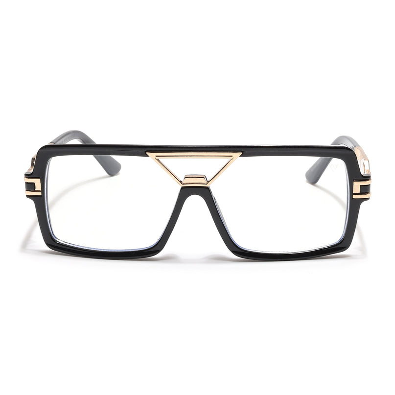 Voyage Goat Black & Golden Wayfarer Eyeglasses for Men & Women - MG6605-C1