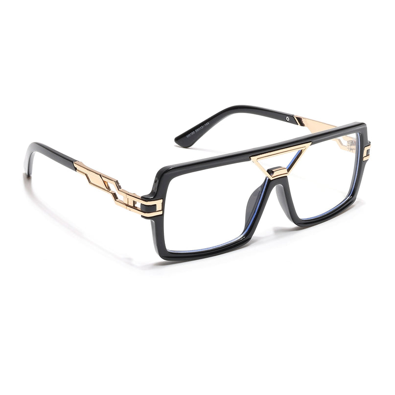 Voyage Goat Black & Golden Wayfarer Eyeglasses for Men & Women - MG6605-C1