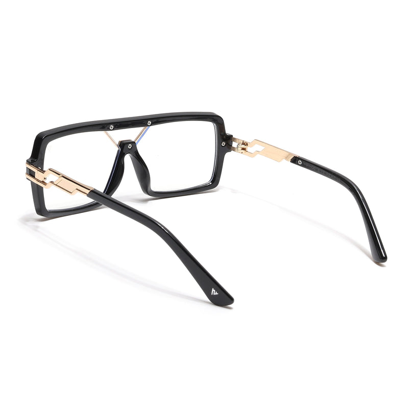 Voyage Goat Black & Golden Wayfarer Eyeglasses for Men & Women - MG6605-C1