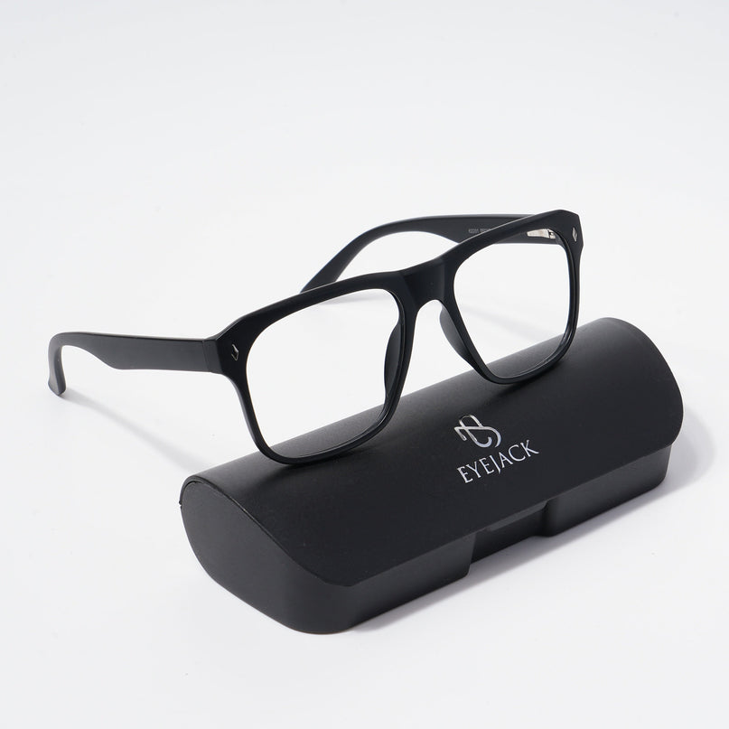 EyeJack Bell Bottom Matt Black Square Eyeglasses for Men & Women (62201CL359-C1)