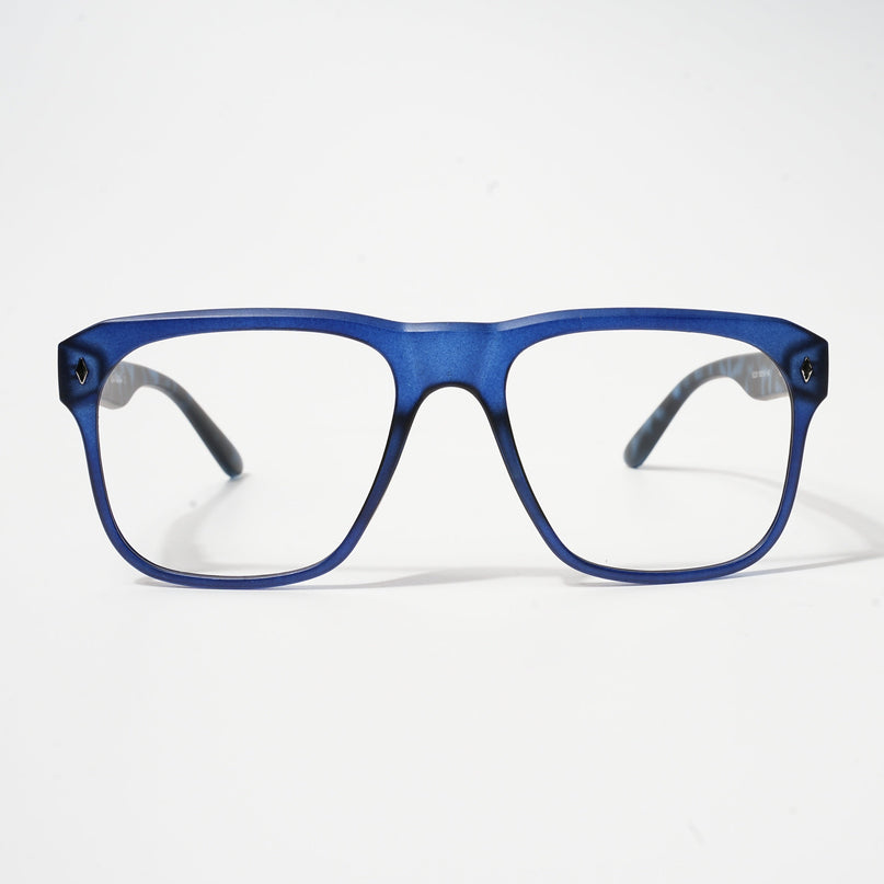 EyeJack Bell Bottom Matt Blue Square Eyeglasses for Men & Women (62201CL365-C7)
