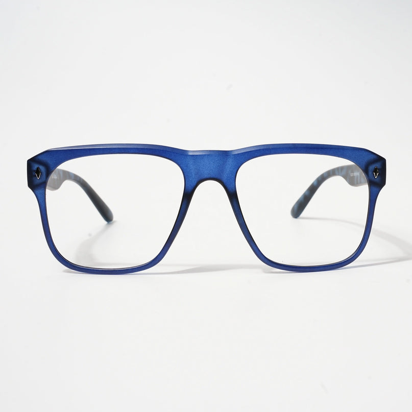 EyeJack Bell Bottom Matt Blue Square Eyeglasses for Men & Women (62201CL365-C7)