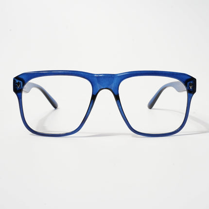 EyeJack Bell Bottom Shine Blue Square Eyeglasses for Men & Women (62201CL366-C8)
