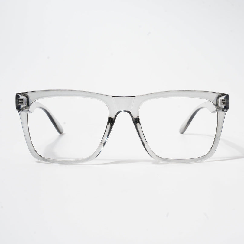 EyeJack Bell Bottom Shine Grey Square Eyeglasses for Men & Women (62202CL372-C5)