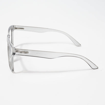 EyeJack Bell Bottom Shine Grey Square Eyeglasses for Men & Women (62202CL372-C5)