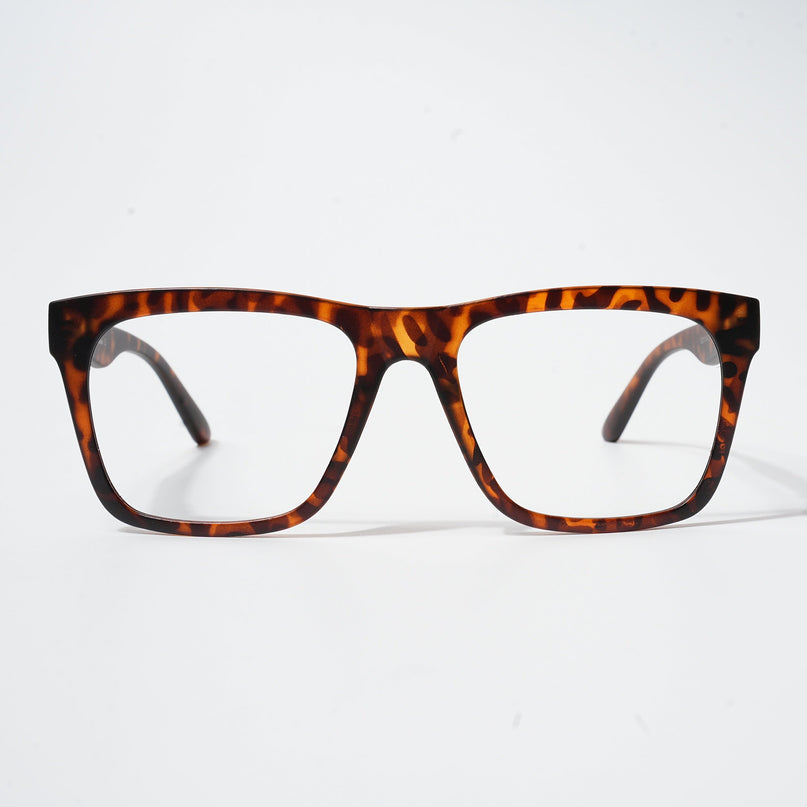 EyeJack Bell Bottom Demi Brown Square Eyeglasses for Men & Women (62202CL376-C9)