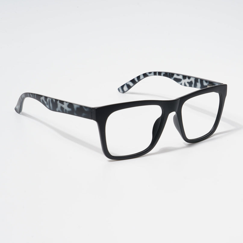 EyeJack Bell Bottom Matt Black Square Eyeglasses for Men & Women (62202CL450-C10)
