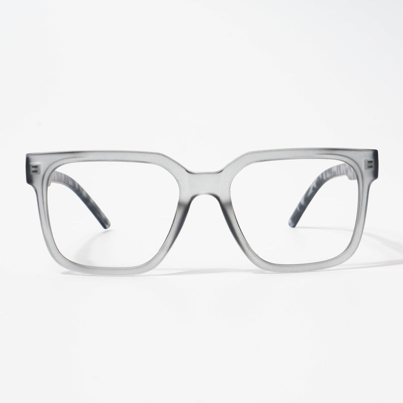 EyeJack Bell Bottom Matt Grey Square Eyeglasses for Men & Women (62203CL380-C4)
