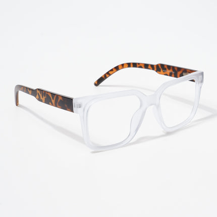 EyeJack Bell Bottom Matt Transparent Square Eyeglasses for Men & Women (62203CL382-C6)
