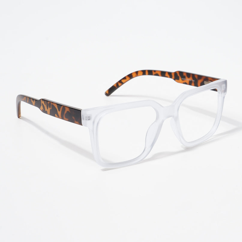 EyeJack Bell Bottom Matt Transparent Square Eyeglasses for Men & Women (62203CL382-C6)