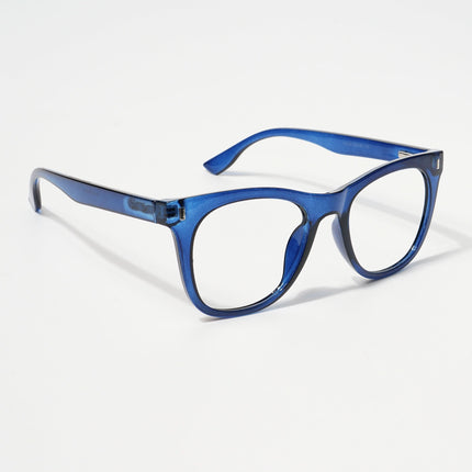 EyeJack Bell Bottom Shine Blue Square Eyeglasses for Men & Women (62204CL393-C8)