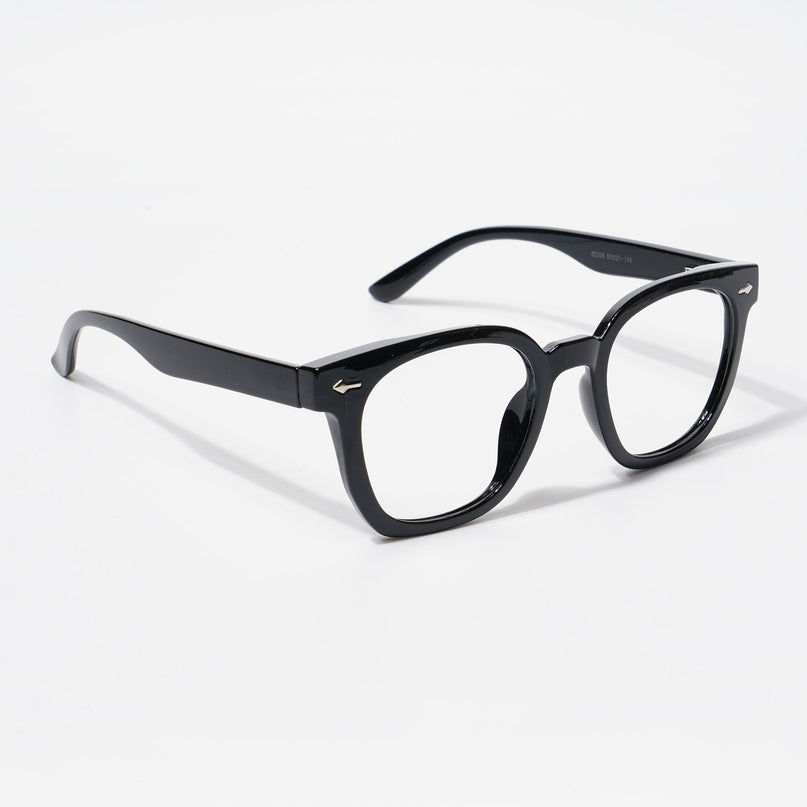 EyeJack Bell Bottom Shine Black Square Eyeglasses for Men & Women (62205CL396-C2)