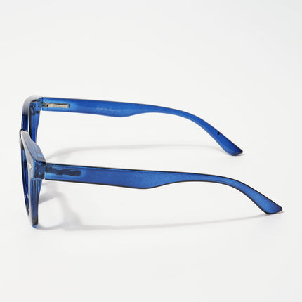EyeJack Bell Bottom Shine Blue Square Eyeglasses for Men & Women (62205CL402-C8)