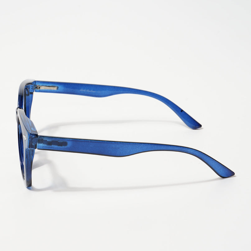 EyeJack Bell Bottom Shine Blue Square Eyeglasses for Men & Women (62205CL402-C8)